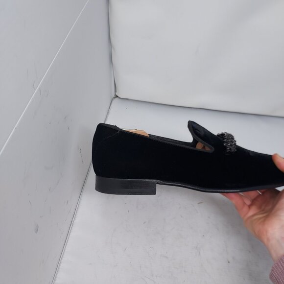 Jimmy Choo MENS Thame Crystal Embellished Velvet Black Loafer - Picture 8 of 10